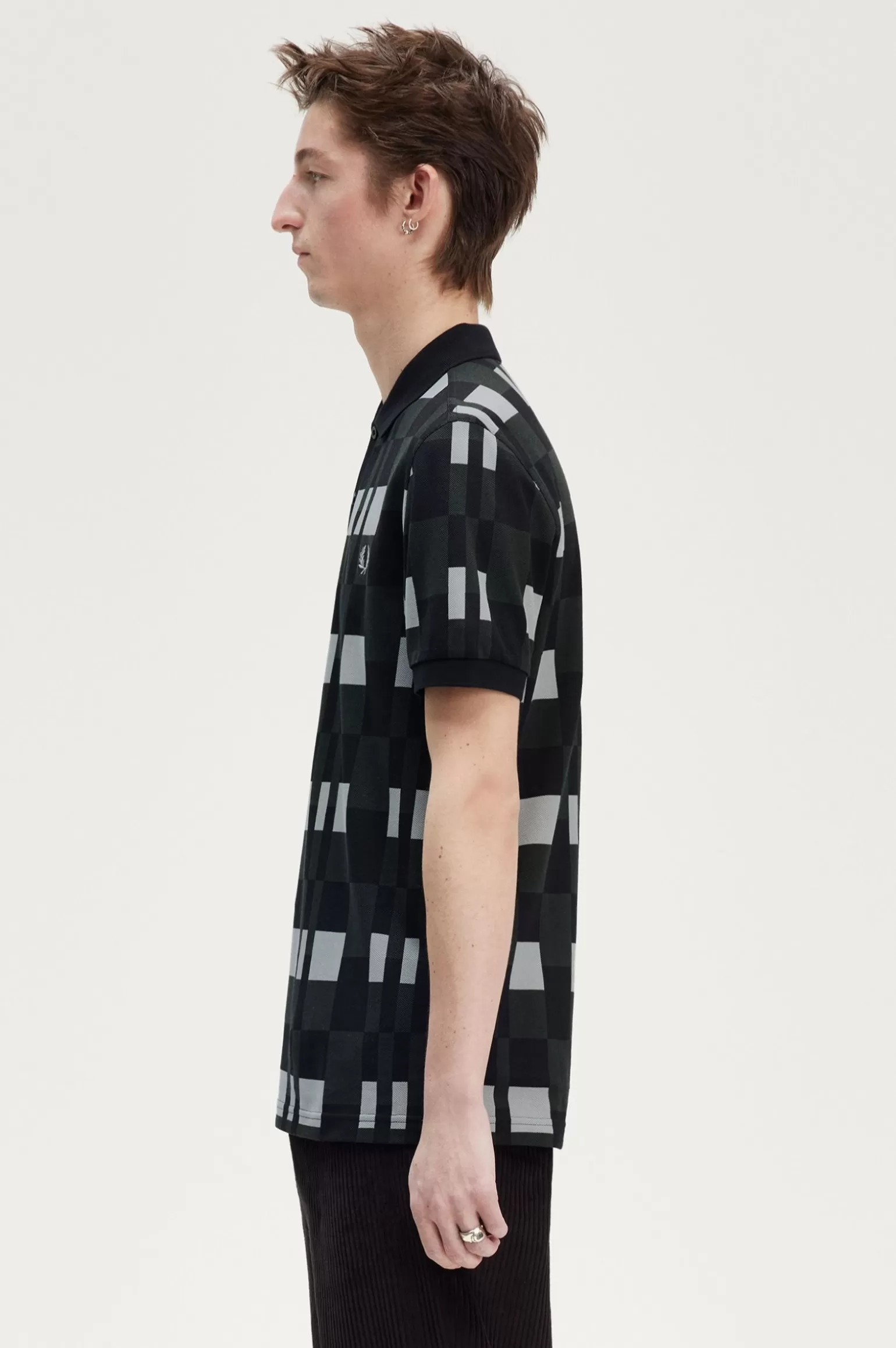 Poloshirts^Fred Perry Poloshirt Mit Geteiltem Schachbrettmuster Kalkstein