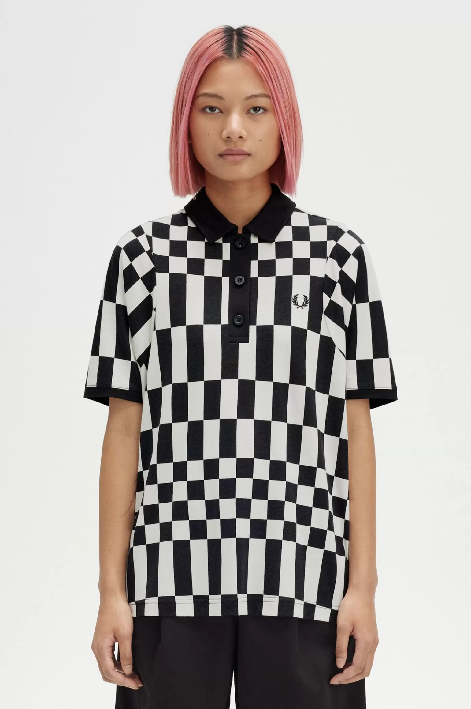 Poloshirts | T-Shirts & Tops^Fred Perry Poloshirt Mit Schachbrettmuster Schwarz