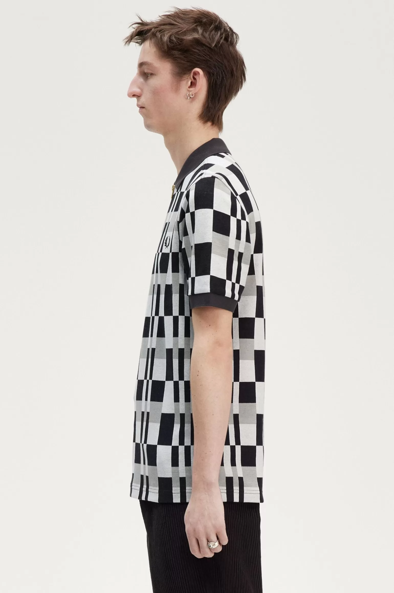 Poloshirts^Fred Perry Poloshirt Mit Schachbrettmuster Ankergrau