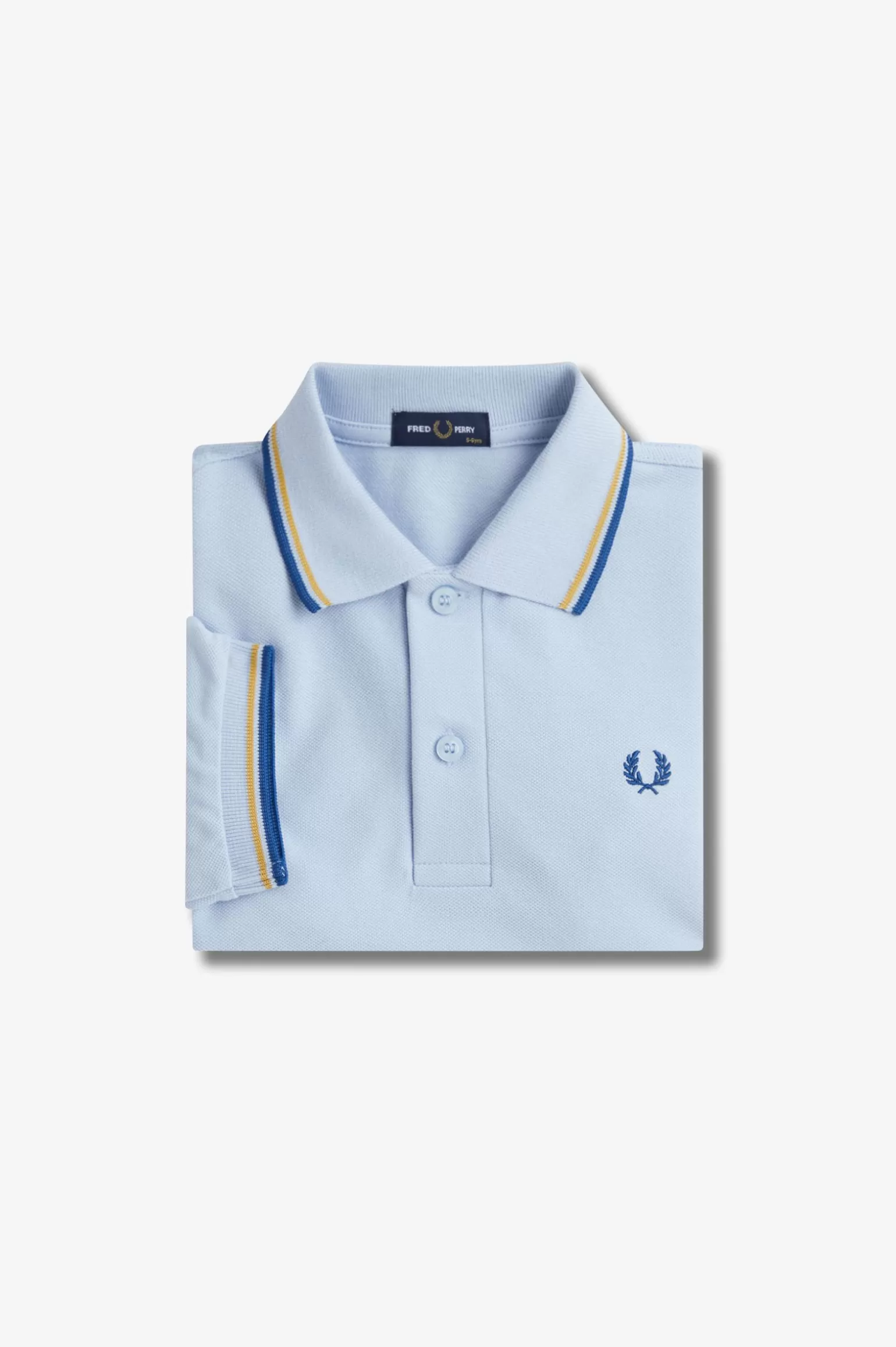 Kinder^Fred Perry Poloshirt Von Mit Doppelstreifen Für Kinder Rauch Hell / Honigfarbe / Schattiertes Kobaltblau