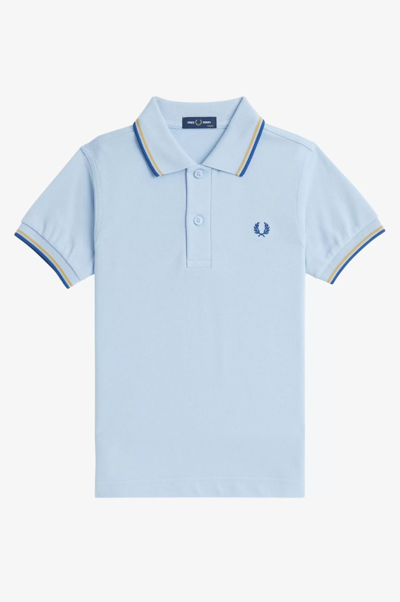 Kinder^Fred Perry Poloshirt Von Mit Doppelstreifen Für Kinder Rauch Hell / Honigfarbe / Schattiertes Kobaltblau