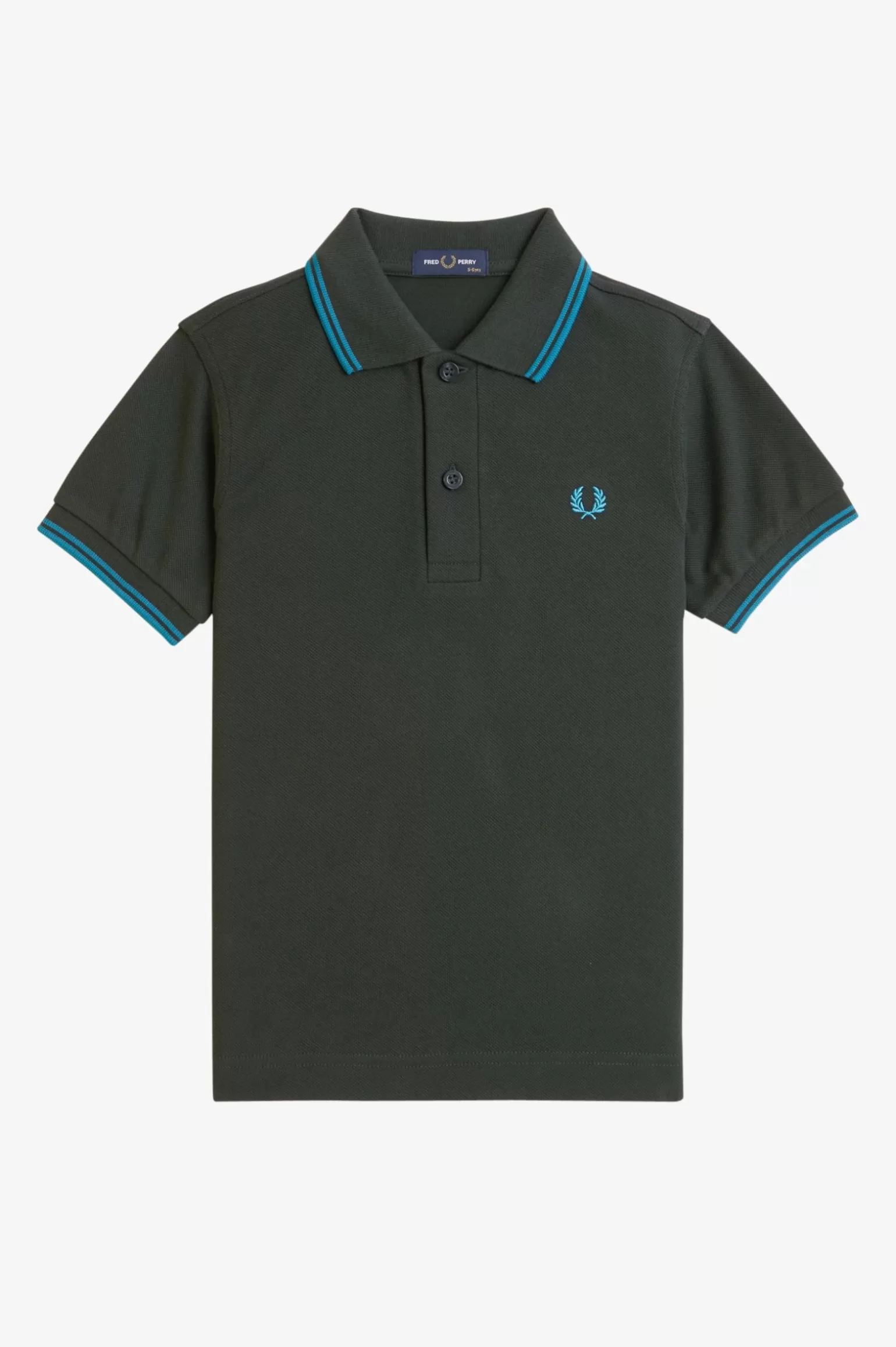 Kinder^Fred Perry Poloshirt Von Mit Doppelstreifen Für Kinder Dunkelgrün / Runaway Bay Ocean / Runaway Bay Ocean