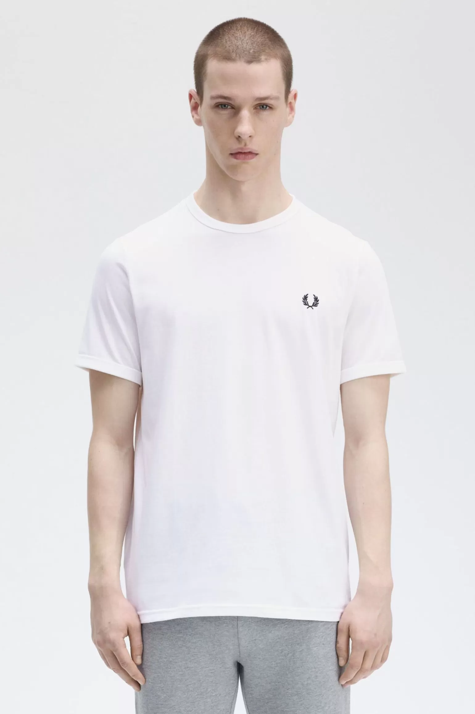 T-Shirts^Fred Perry Ringer-T-Shirt Weiß