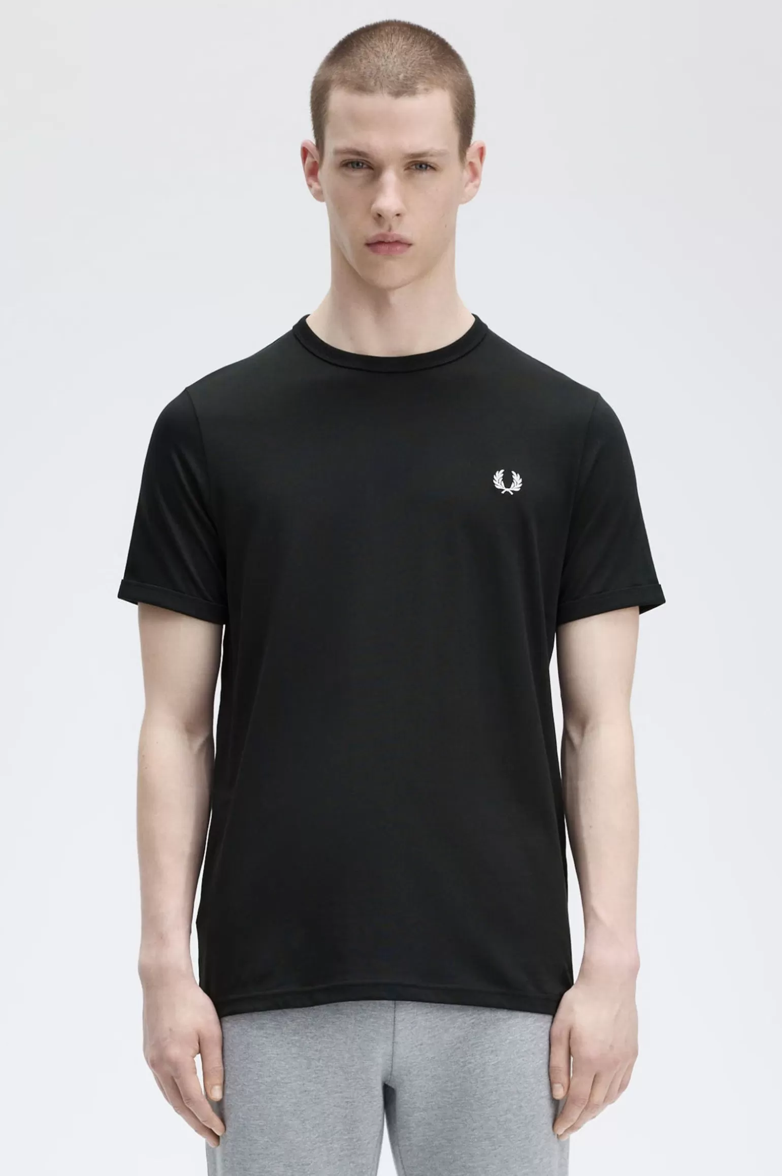 T-Shirts^Fred Perry Ringer-T-Shirt Schwarz