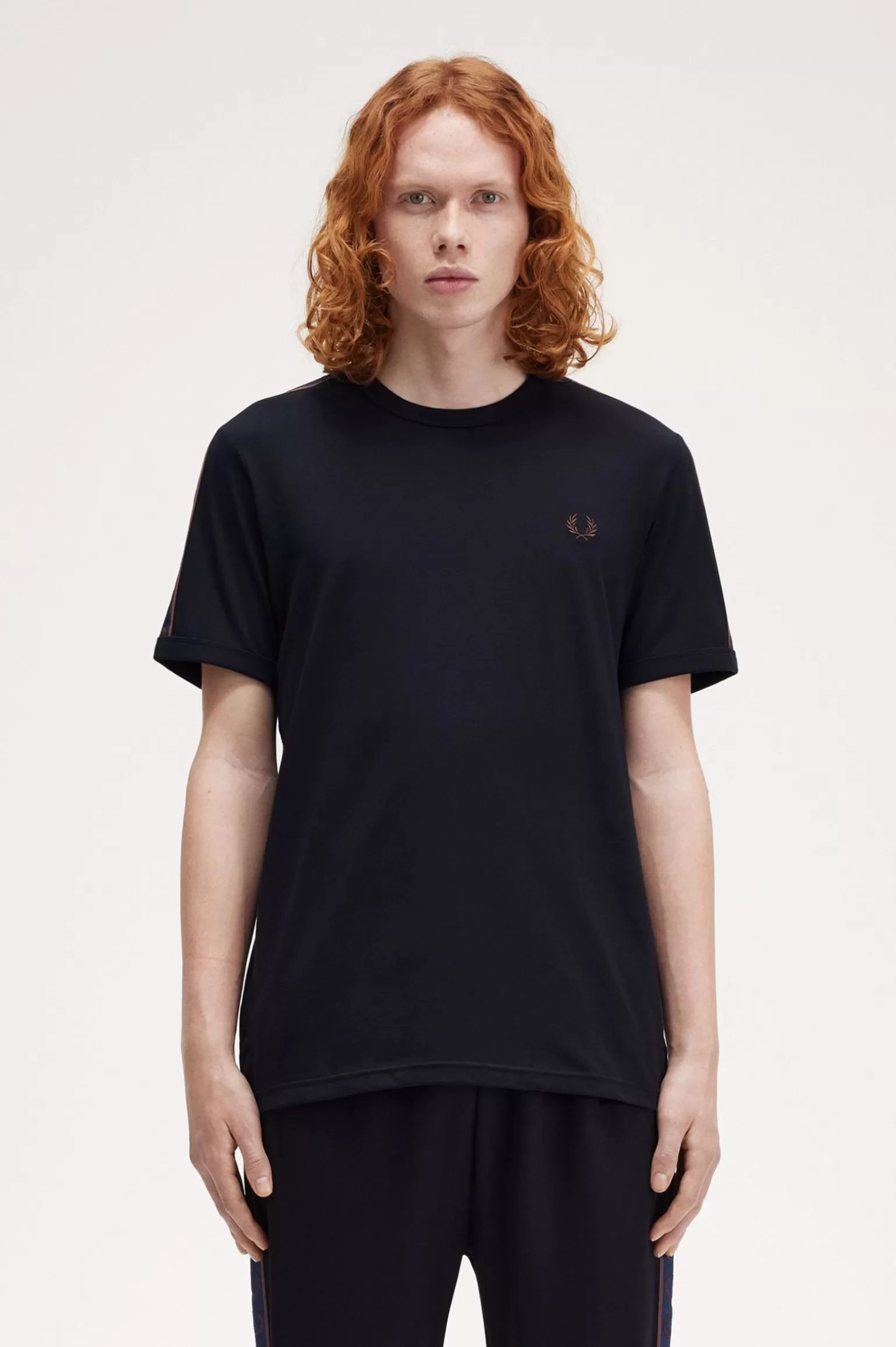 T-Shirts^Fred Perry Ringer-T-Shirt Mit Kontrastierendem Sportband Marineblau / Carrington Brick
