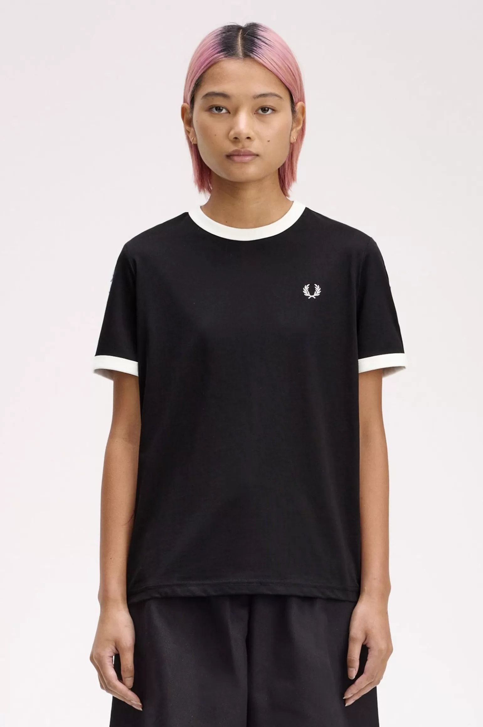 T-Shirts & Tops^Fred Perry Ringer-T-Shirt Mit Sportstreifen Schwarz