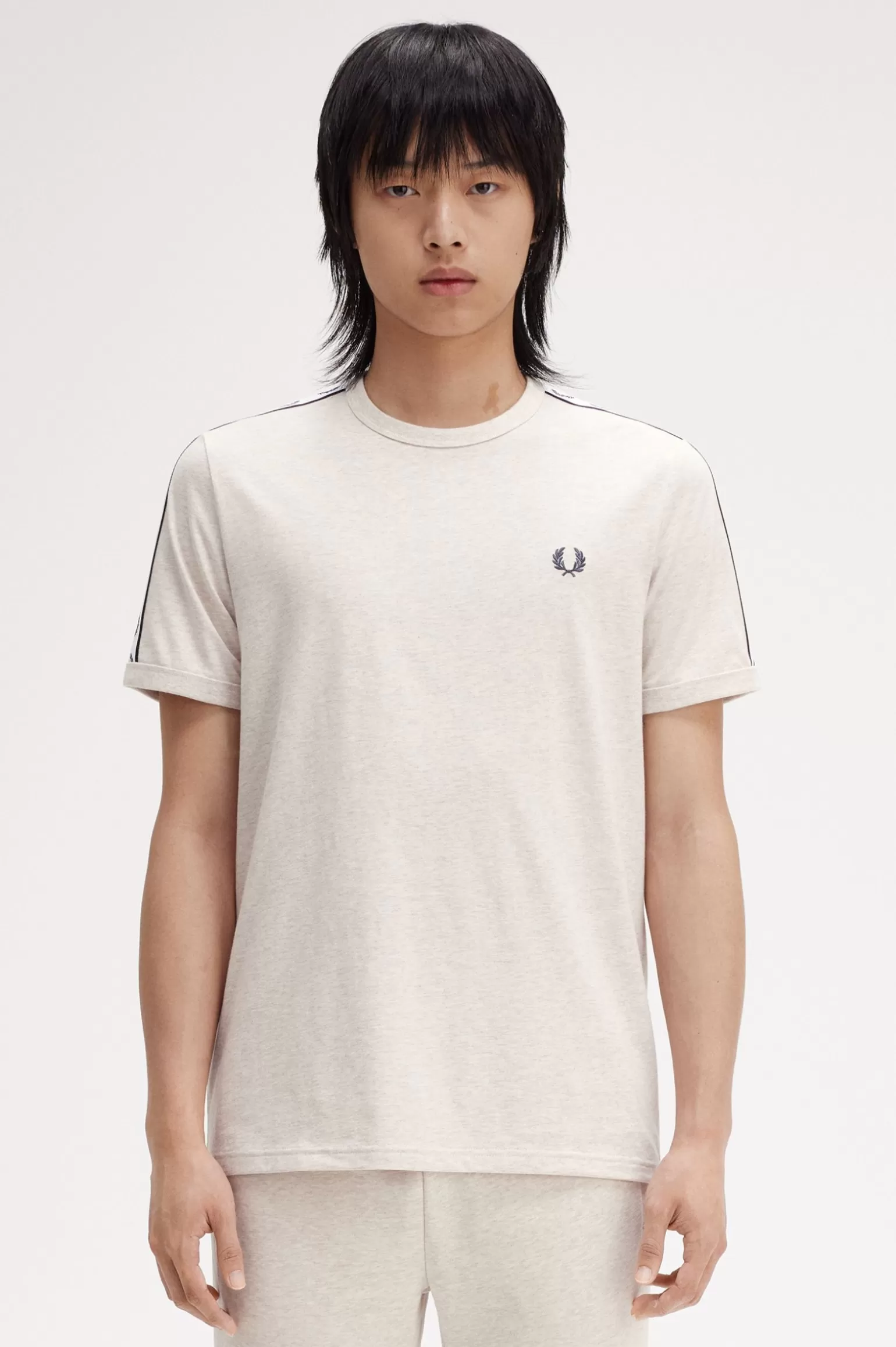 T-Shirts^Fred Perry Ringer-T-Shirt Mit Sportstreifen Porridge Marl