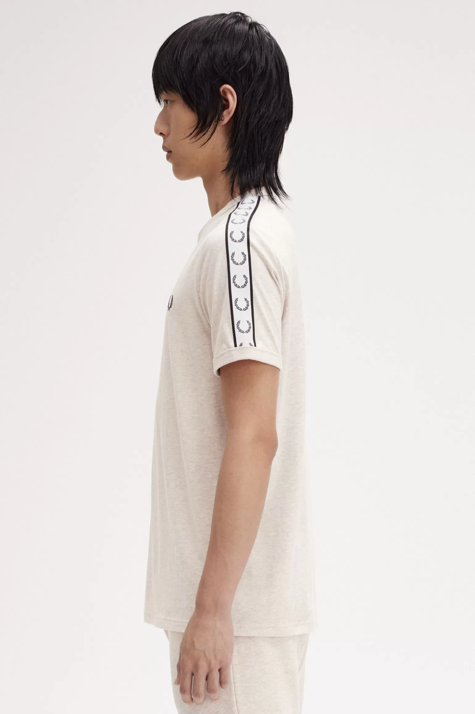 T-Shirts^Fred Perry Ringer-T-Shirt Mit Sportstreifen Porridge Marl