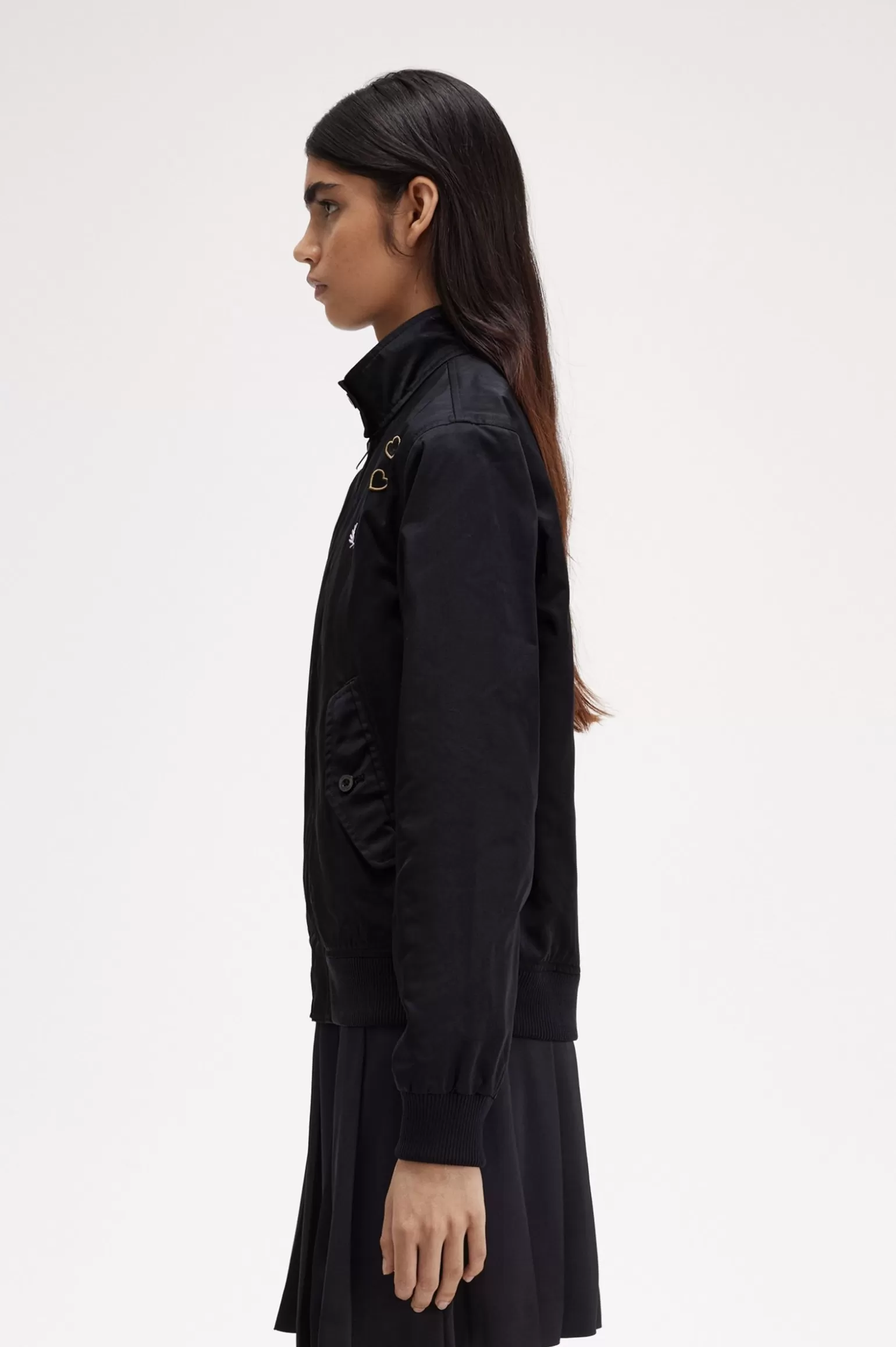 Mäntel und Jacken^Fred Perry Satinjacke Mit Reißverschluss Schwarz