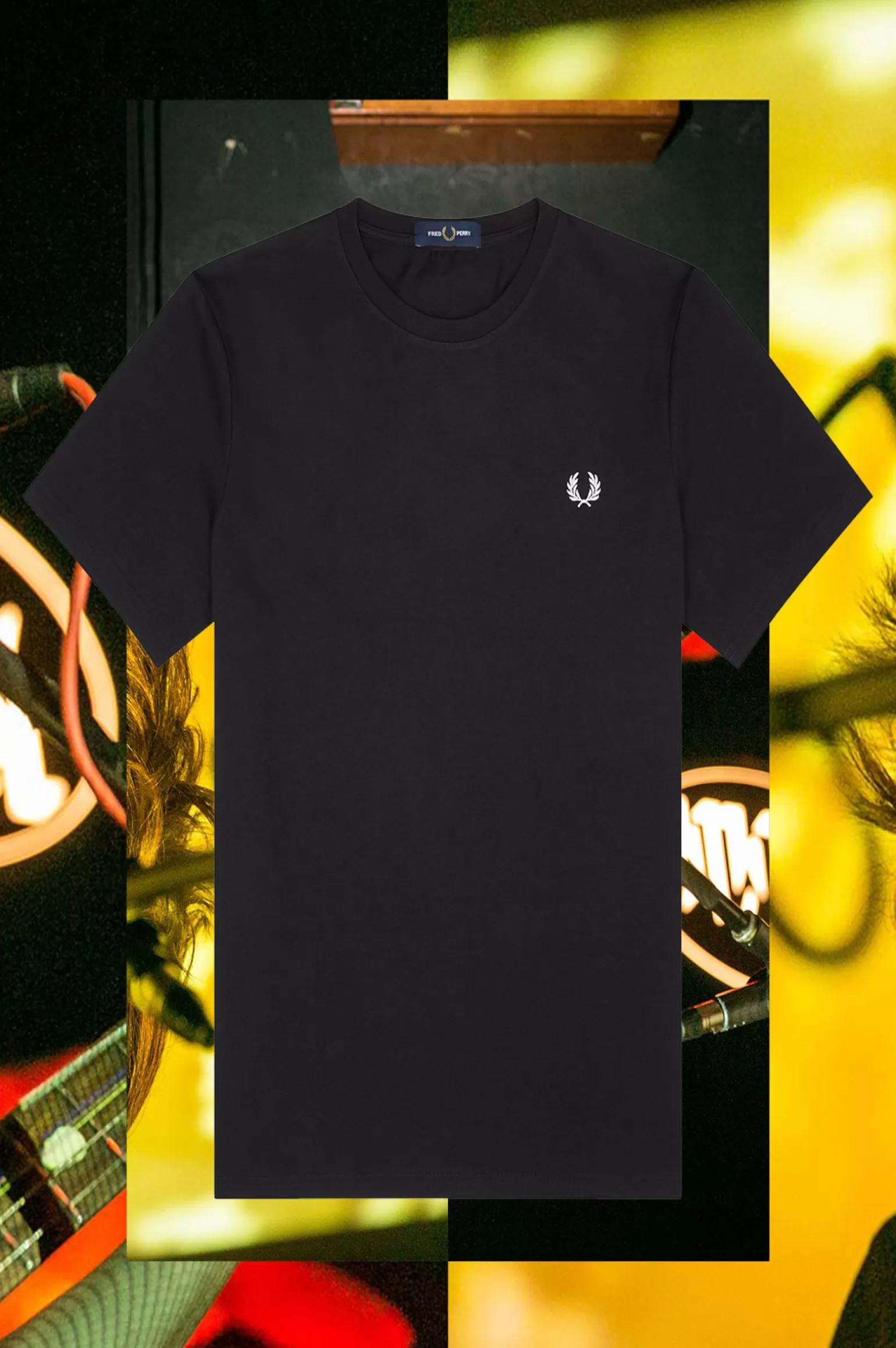 T-Shirts^Fred Perry Stockholm Ringer-T-Shirt Schwarz