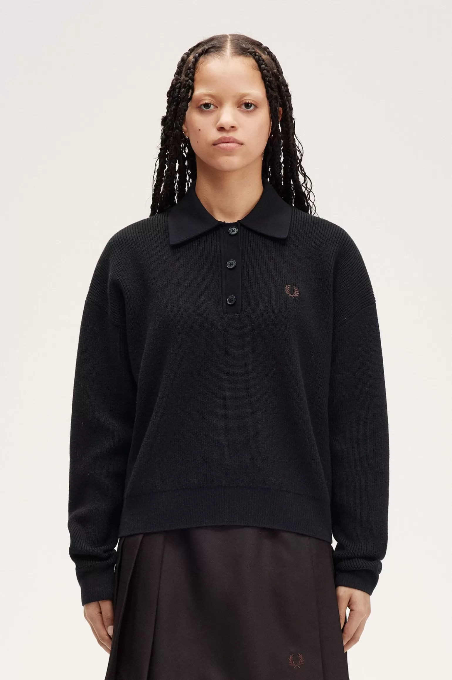 Knitwear^Fred Perry Strickhemd Schwarz