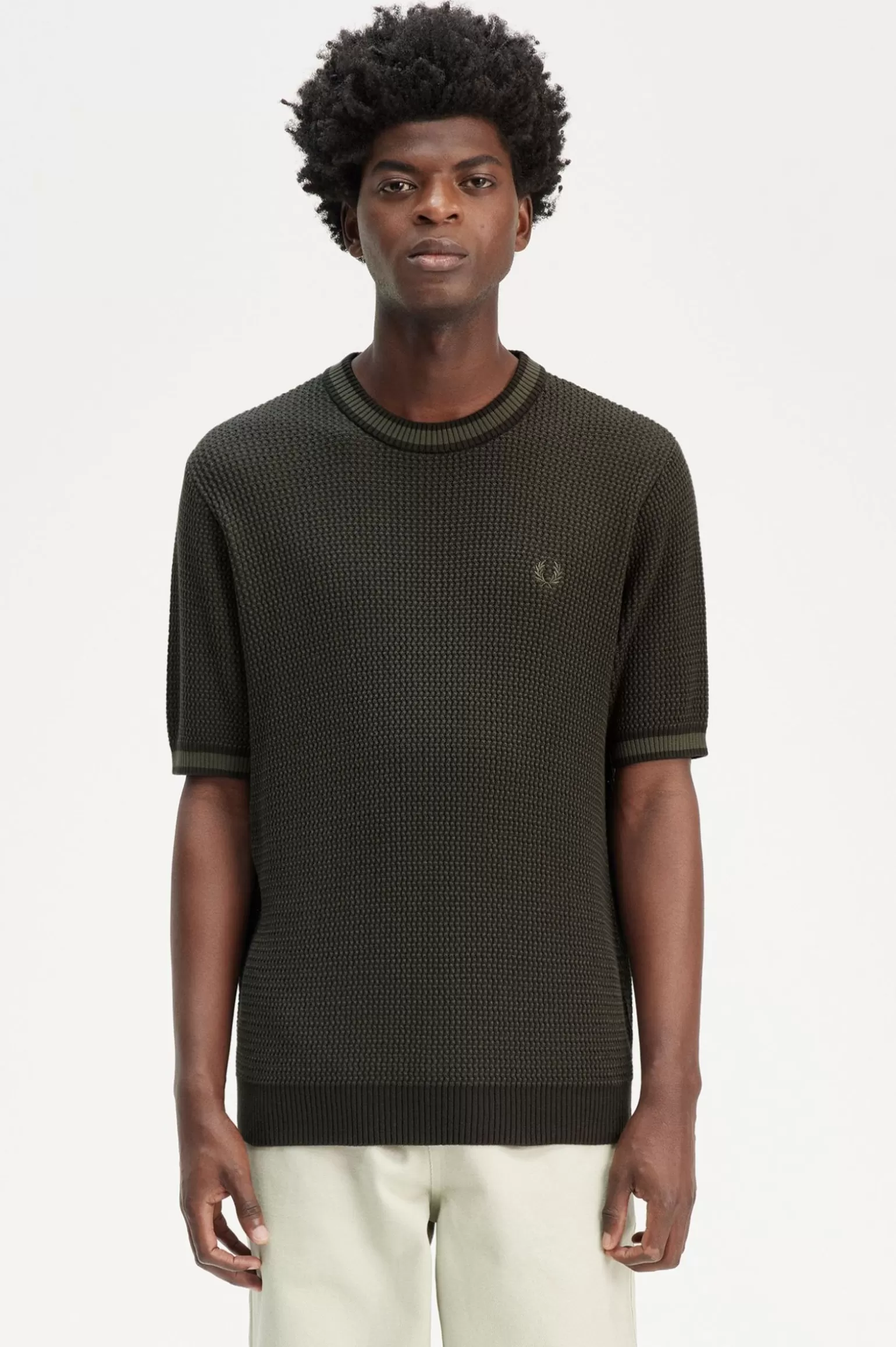 Knitwear^Fred Perry Strickhemd Mit Reißverschluss Am Hals Jagdgrün