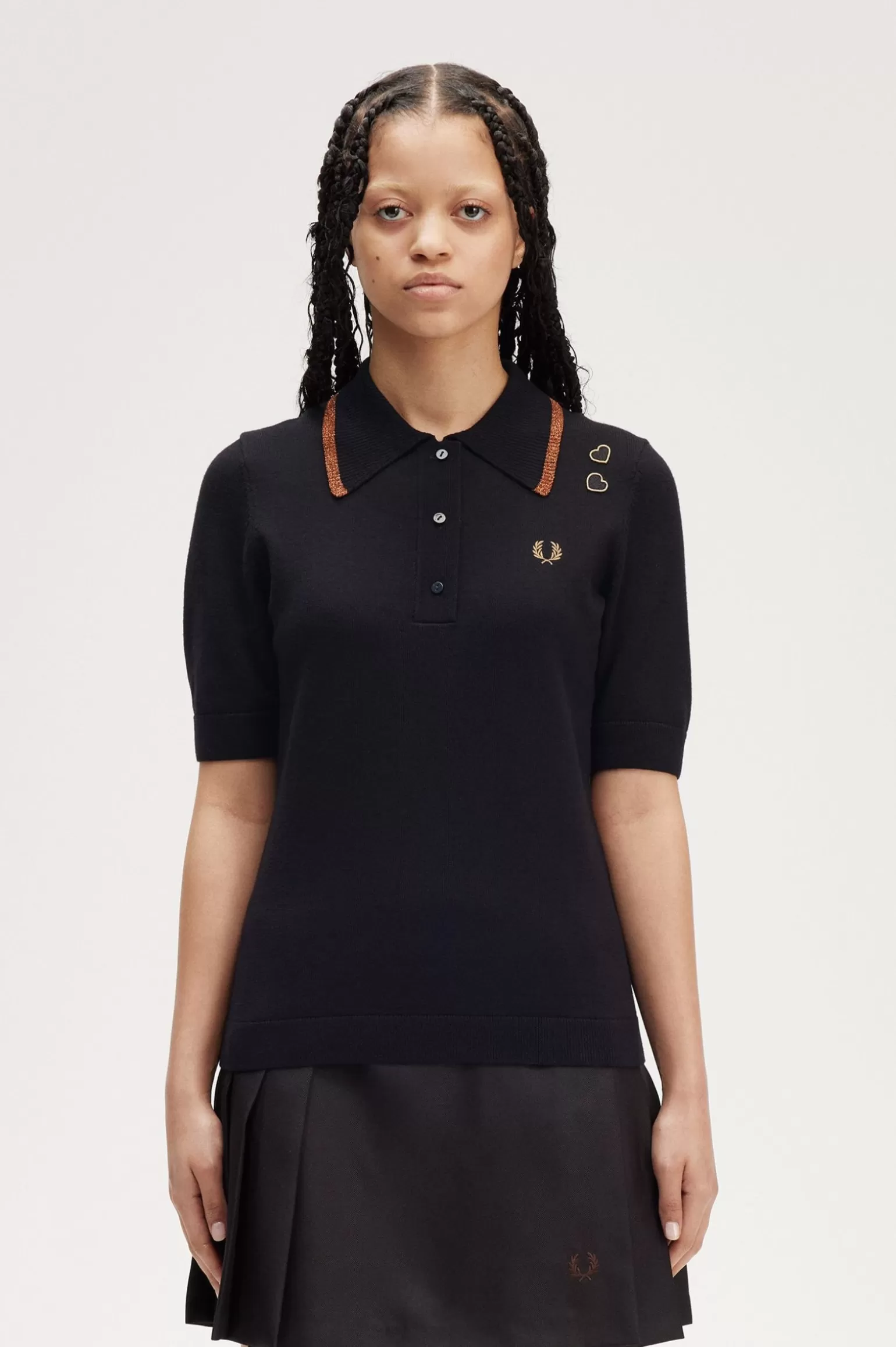 Knitwear^Fred Perry Strickhemd Mit Streifen In Metallic-Optik Schwarz