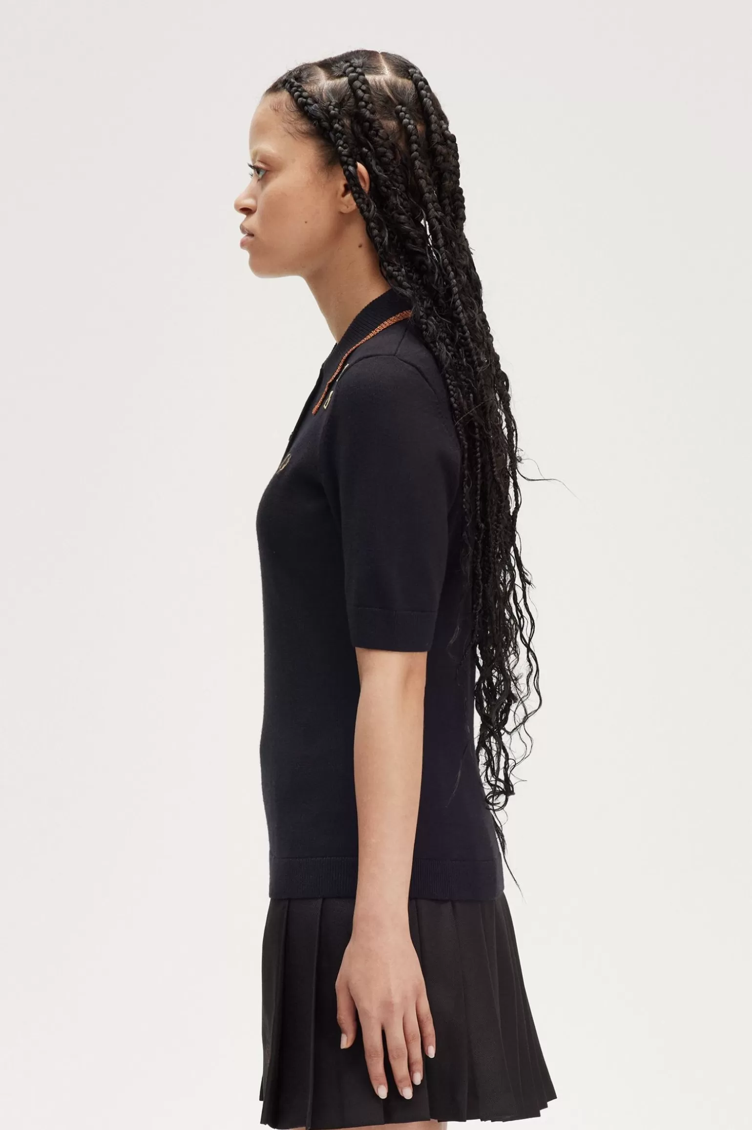Knitwear^Fred Perry Strickhemd Mit Streifen In Metallic-Optik Schwarz