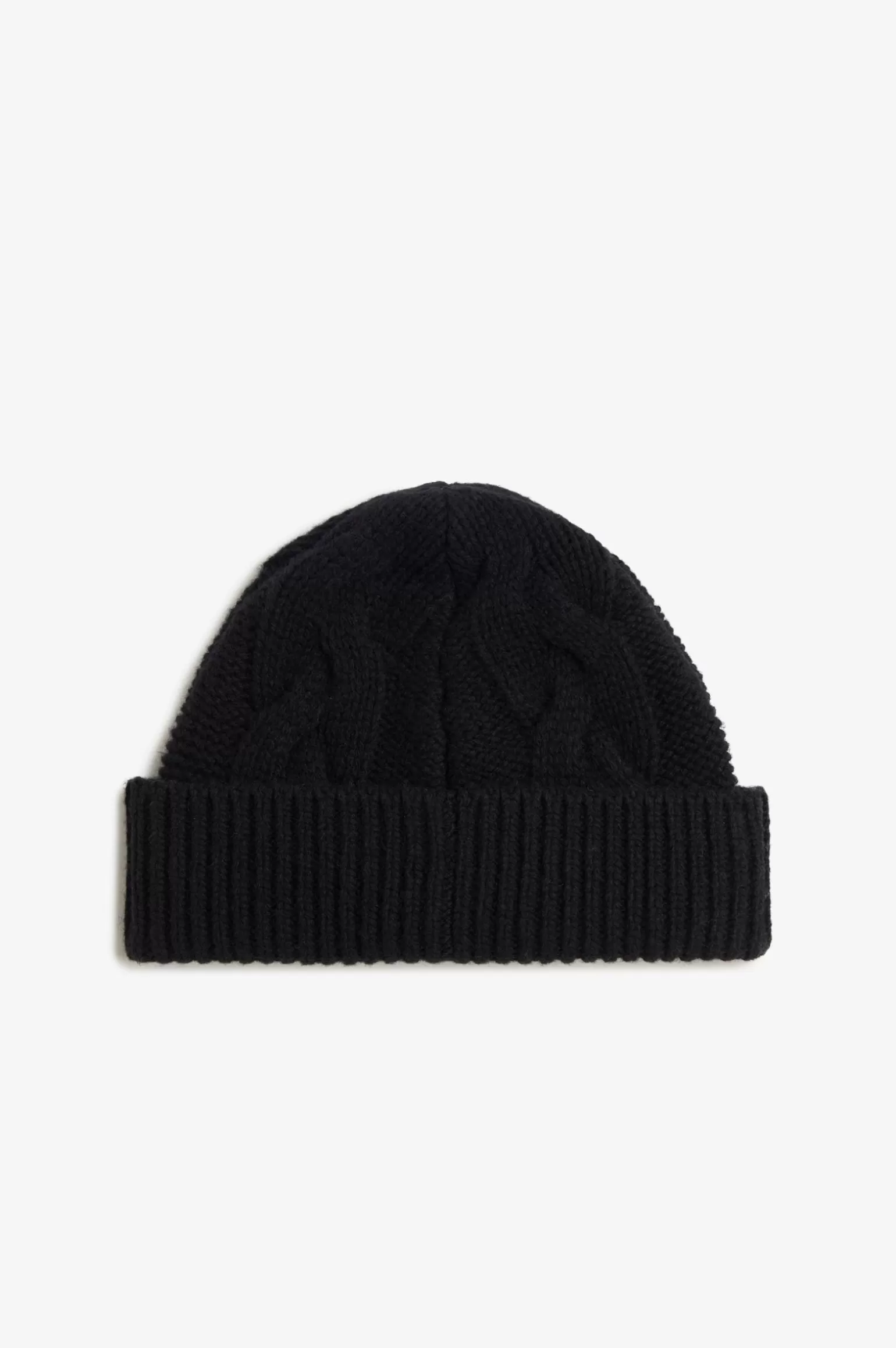 Accessoires | Accessoires^Fred Perry Strickmütze Mit Zopfmuster Aus Lammwolle Schwarz