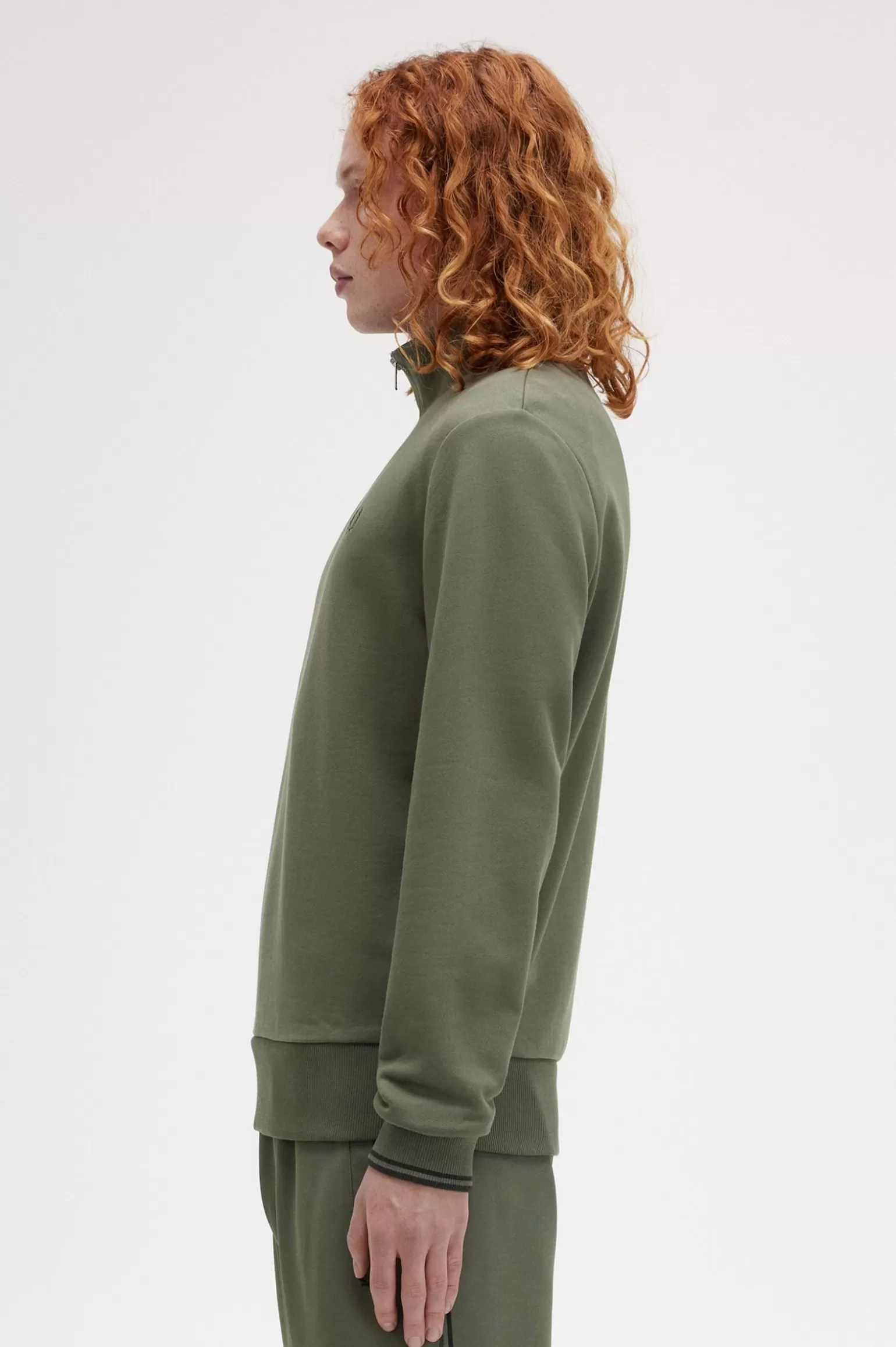 Sweatshirts^Fred Perry Sweatshirt Mit Halblangem Reißverschluss Lorbeerkranz-Grün / Nachtgrün