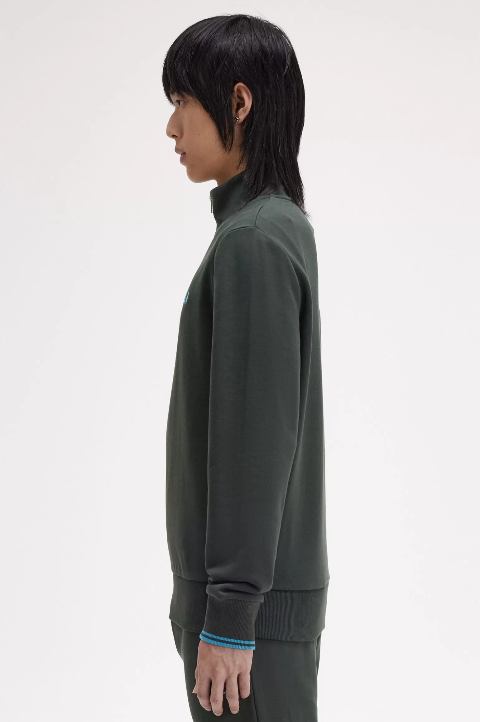 Sweatshirts | Trainingsanzüge^Fred Perry Sweatshirt Mit Halblangem Reißverschluss Nachtgrün / Ozean