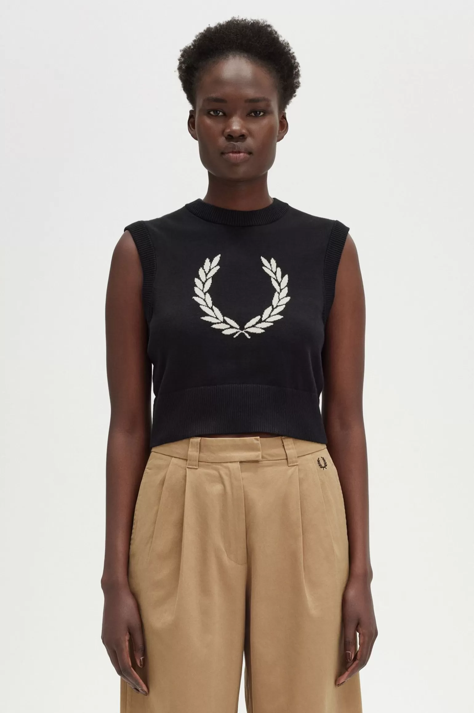 Knitwear^Fred Perry Tanktop Mit Lorbeerkranz-Stickerei Schwarz