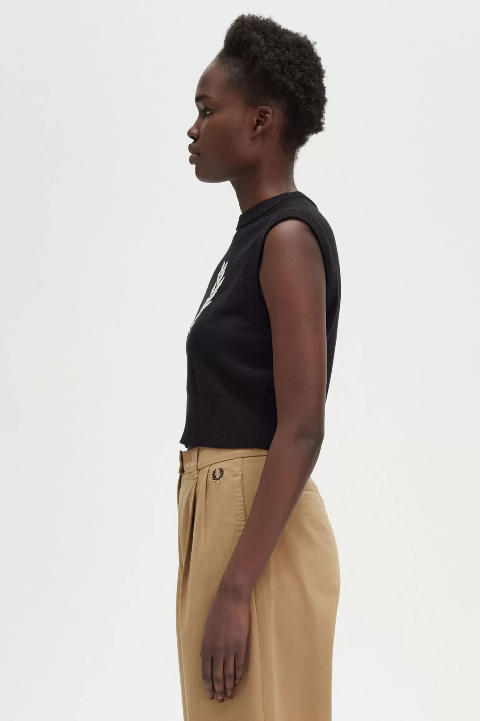 Knitwear^Fred Perry Tanktop Mit Lorbeerkranz-Stickerei Schwarz