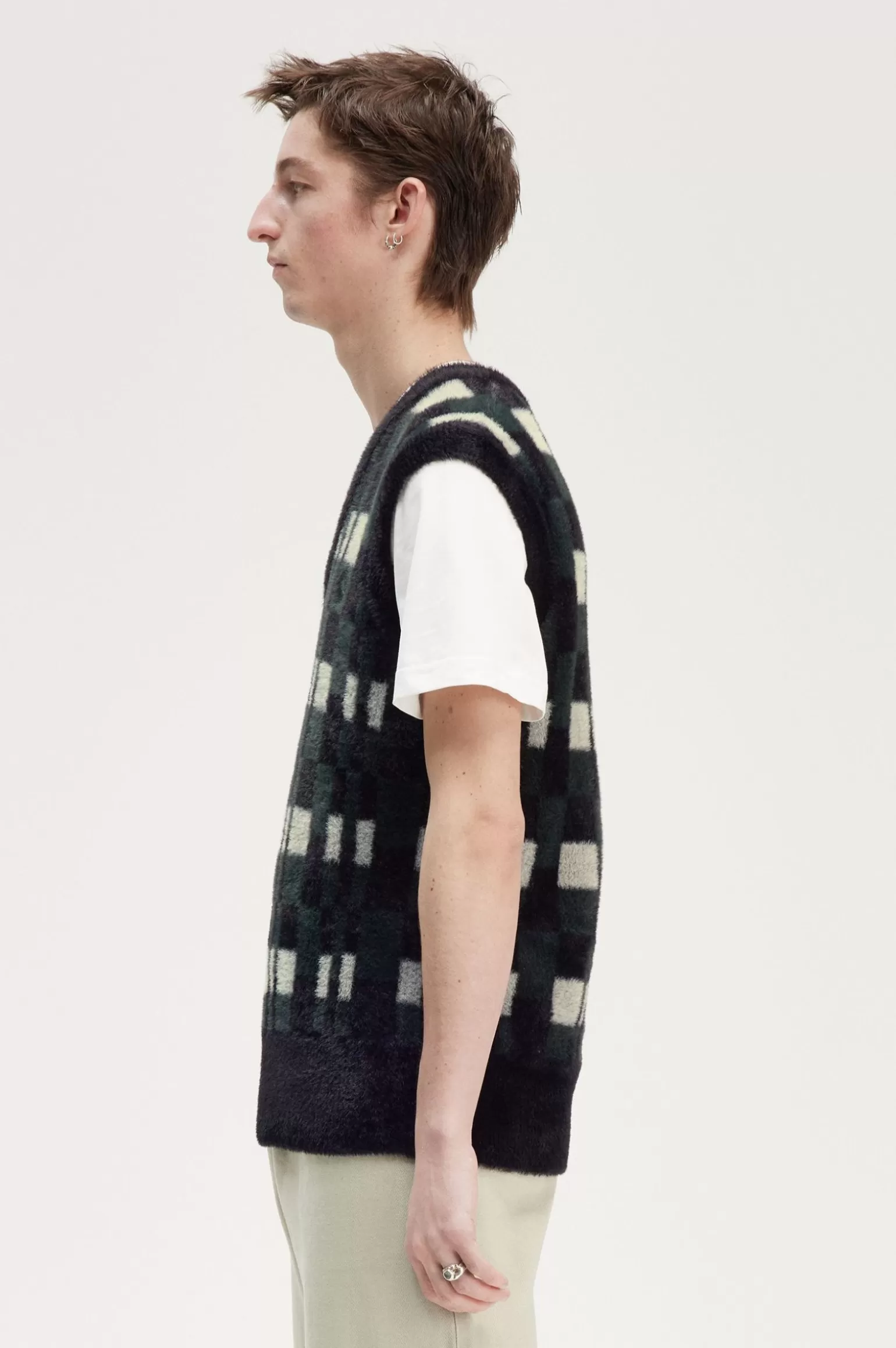 Knitwear^Fred Perry Tanktop Mit Schachbrettmuster Schwarz