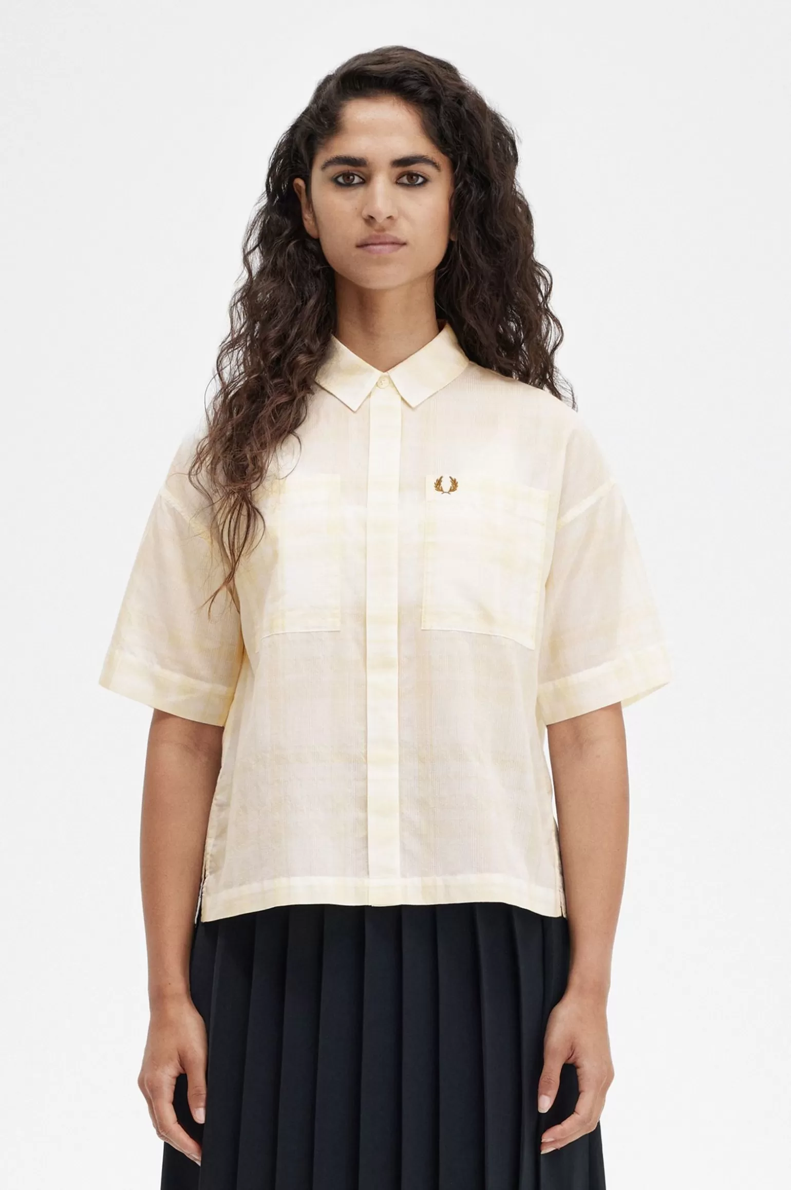 T-Shirts & Tops^Fred Perry Transparentes Hemd Mit Schottenkaro Schneeweiß