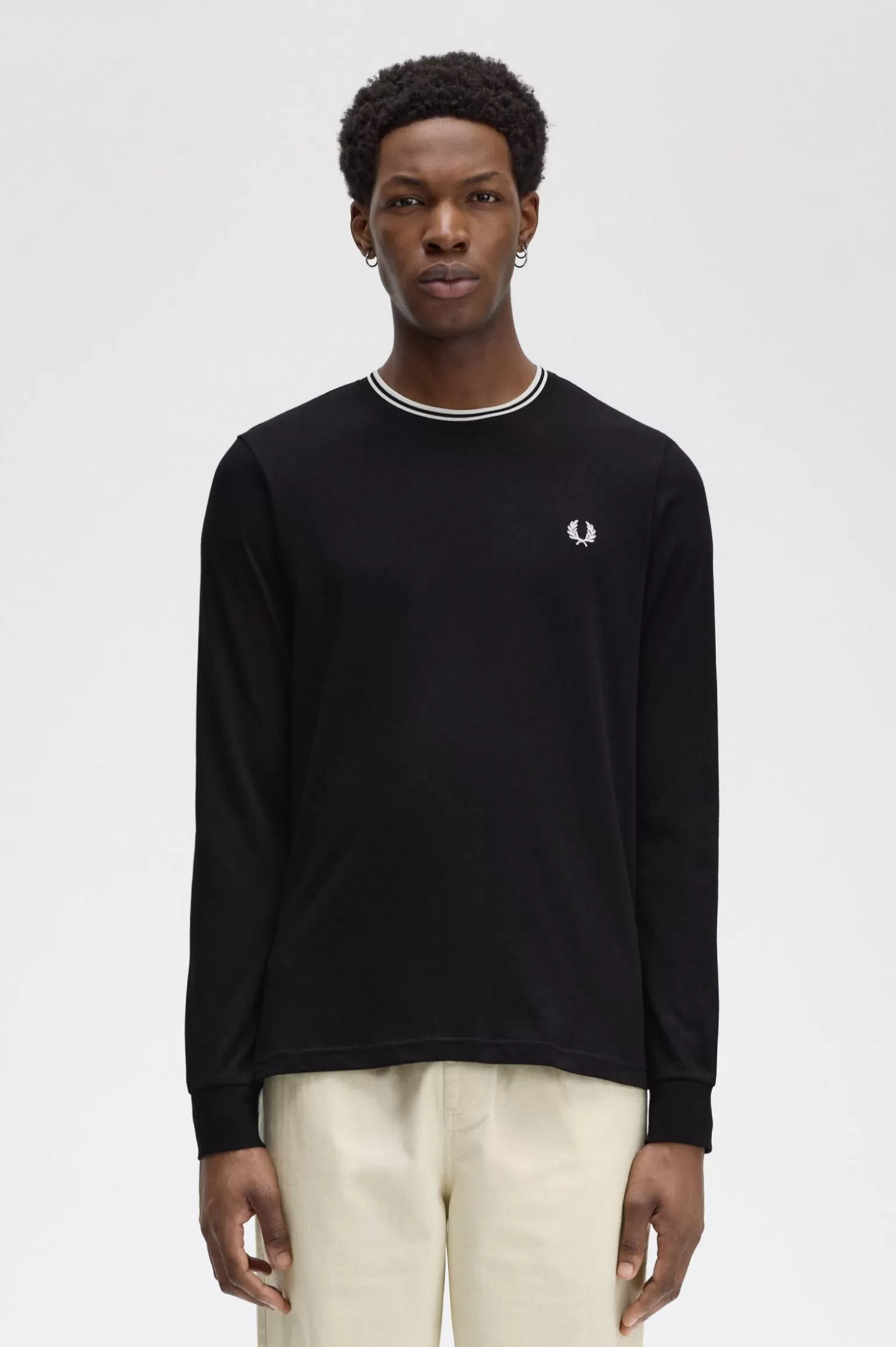 T-Shirts^Fred Perry T-Shirt Mit Doppelstreifen Schwarz