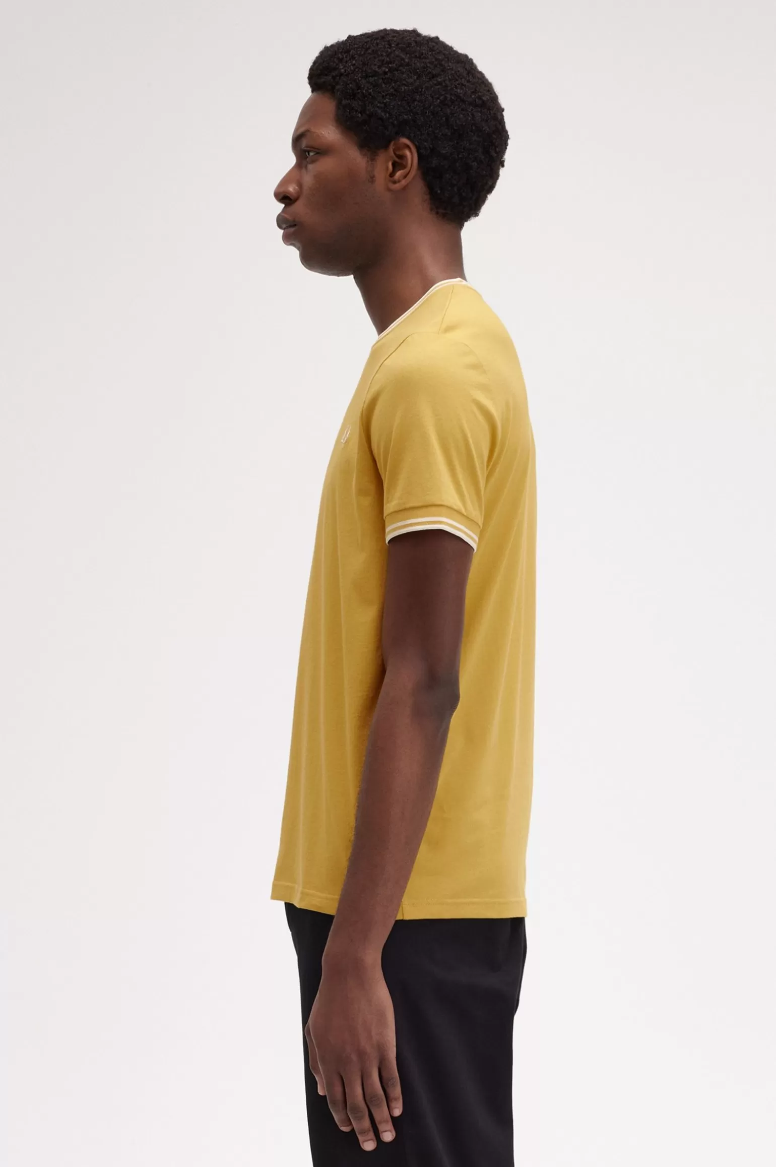 T-Shirts^Fred Perry T-Shirt Mit Doppelstreifen Honigwabe / Ecru