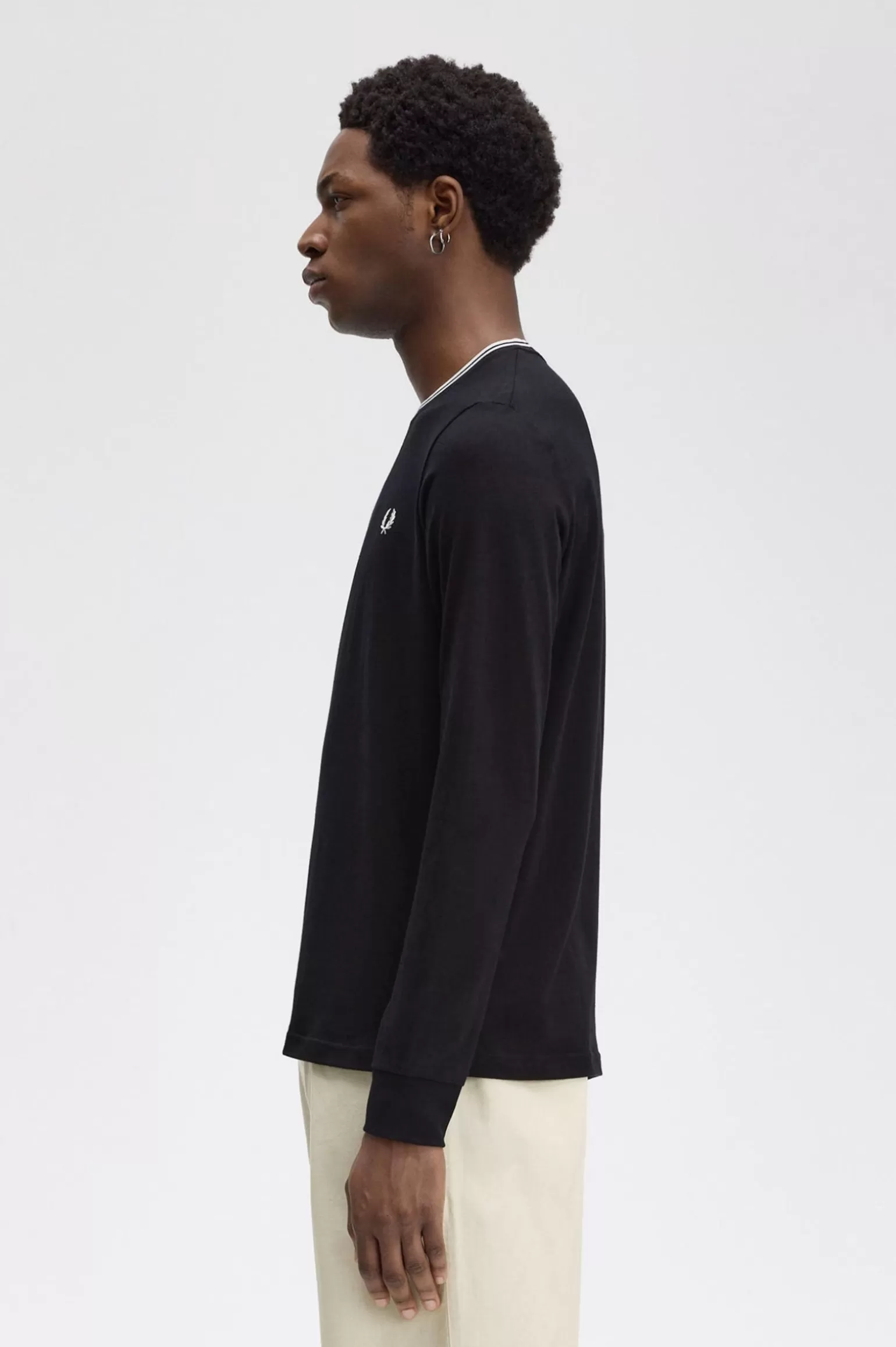 T-Shirts^Fred Perry T-Shirt Mit Doppelstreifen Schwarz
