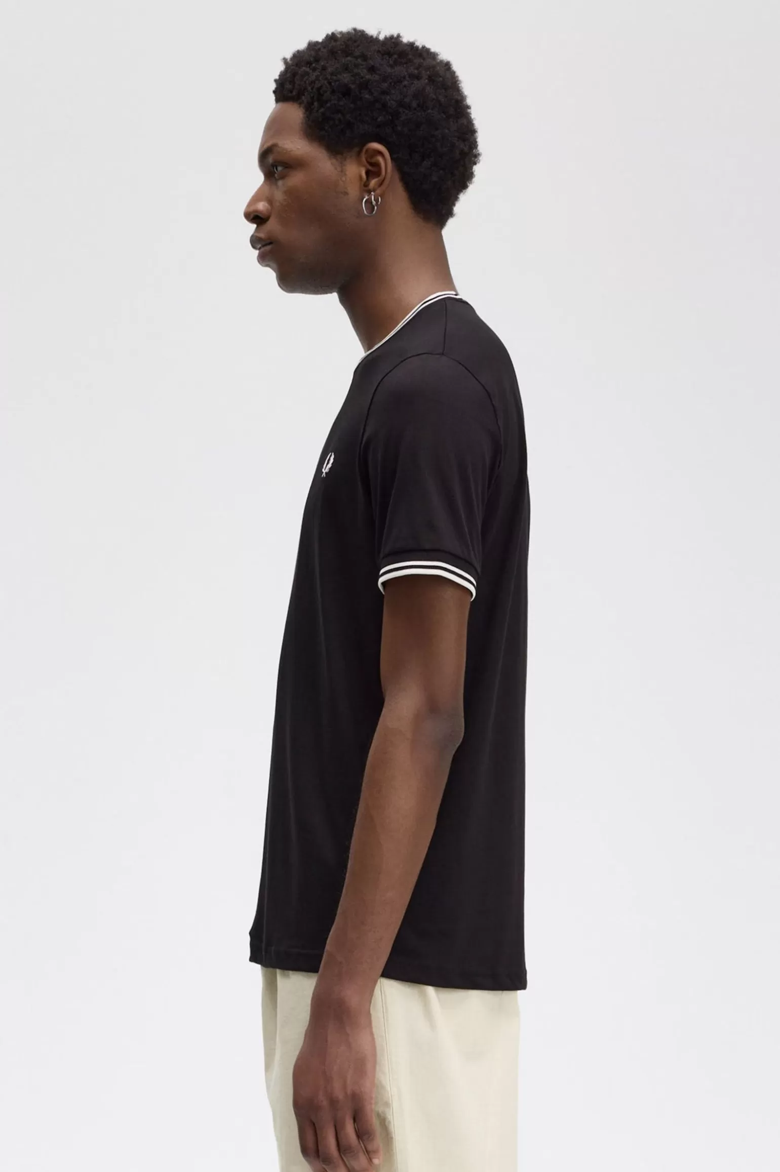 T-Shirts^Fred Perry T-Shirt Mit Doppelstreifen Schwarz