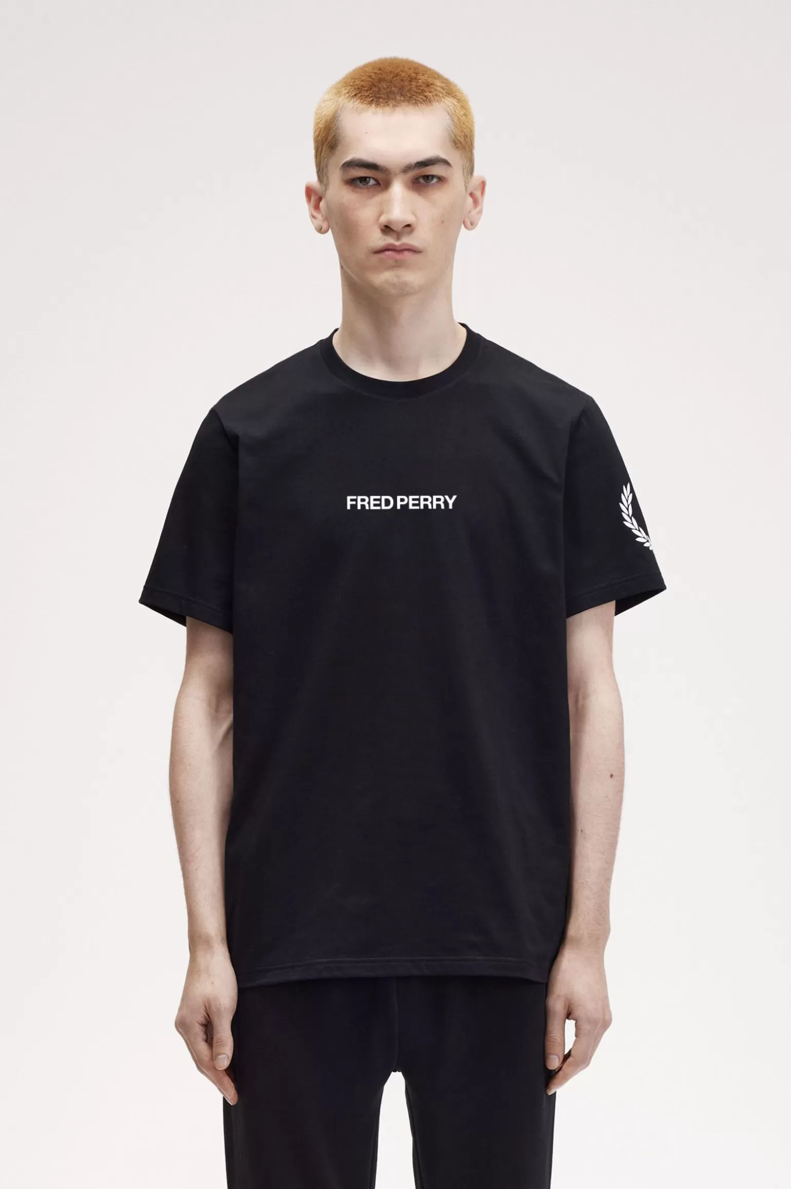 T-Shirts^Fred Perry T-Shirt Mit Zwei Grafik-Logos Schwarz
