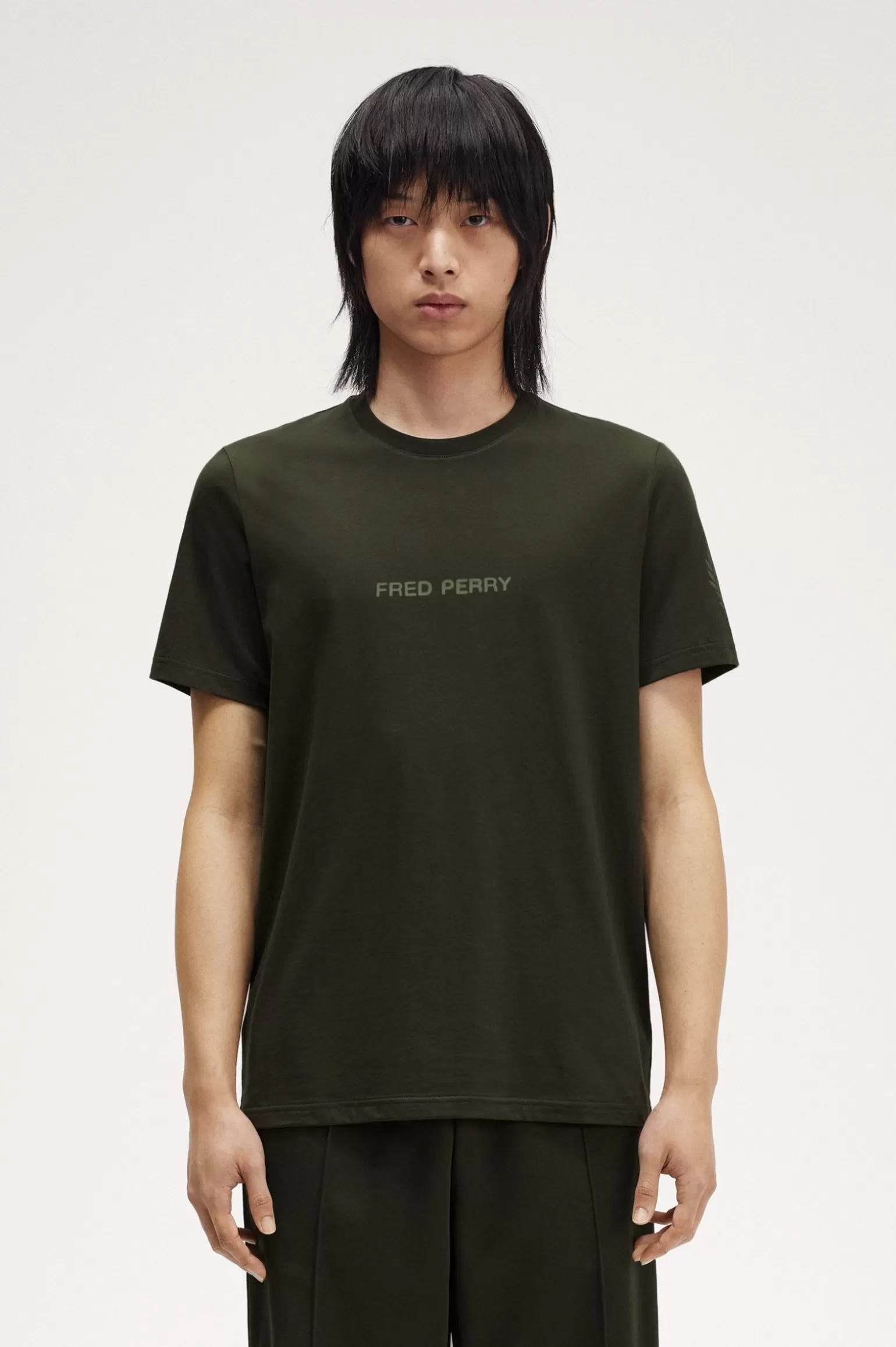 T-Shirts^Fred Perry T-Shirt Mit Zwei Grafik-Logos Jagdgrün