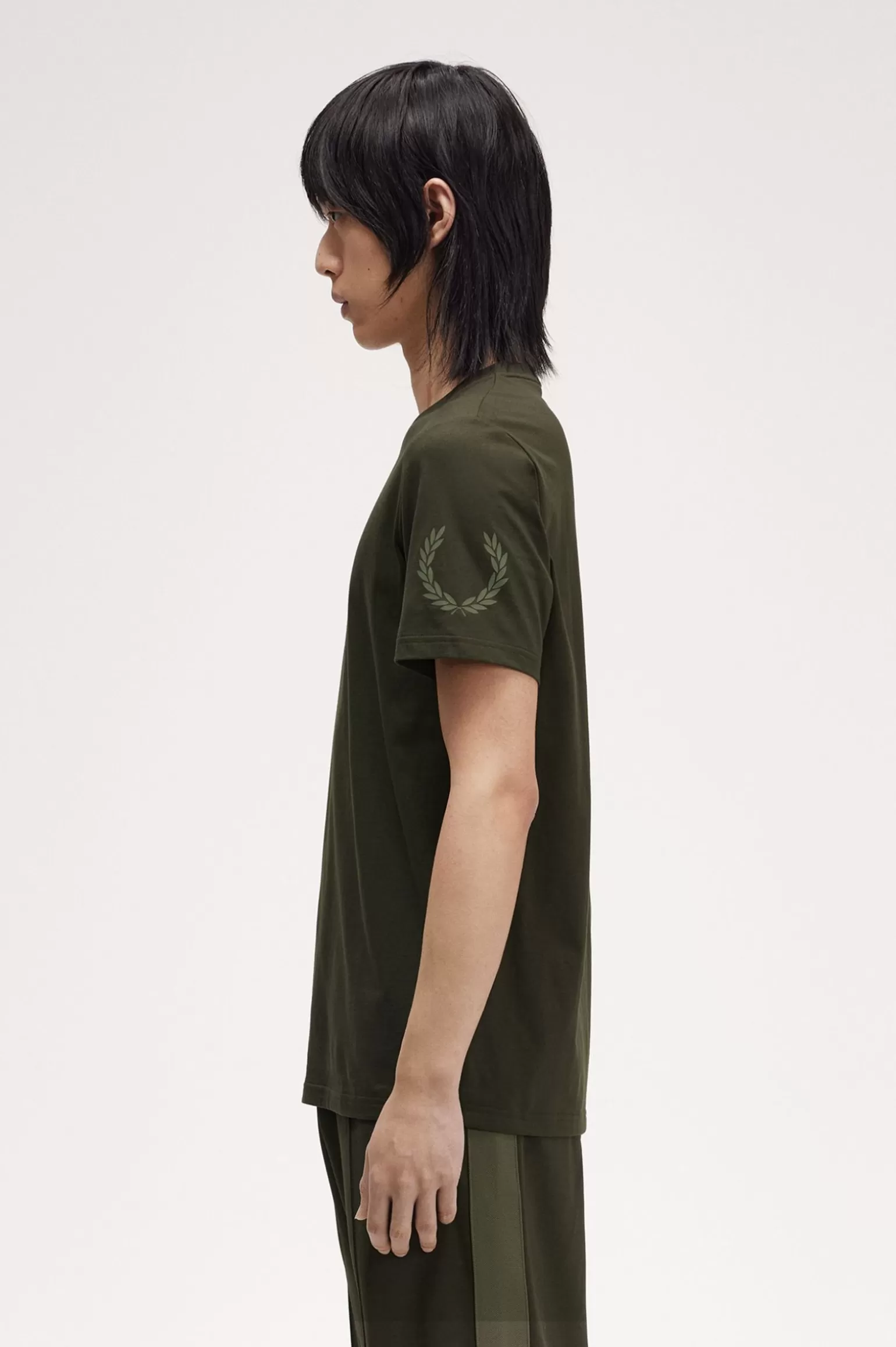 T-Shirts^Fred Perry T-Shirt Mit Zwei Grafik-Logos Jagdgrün