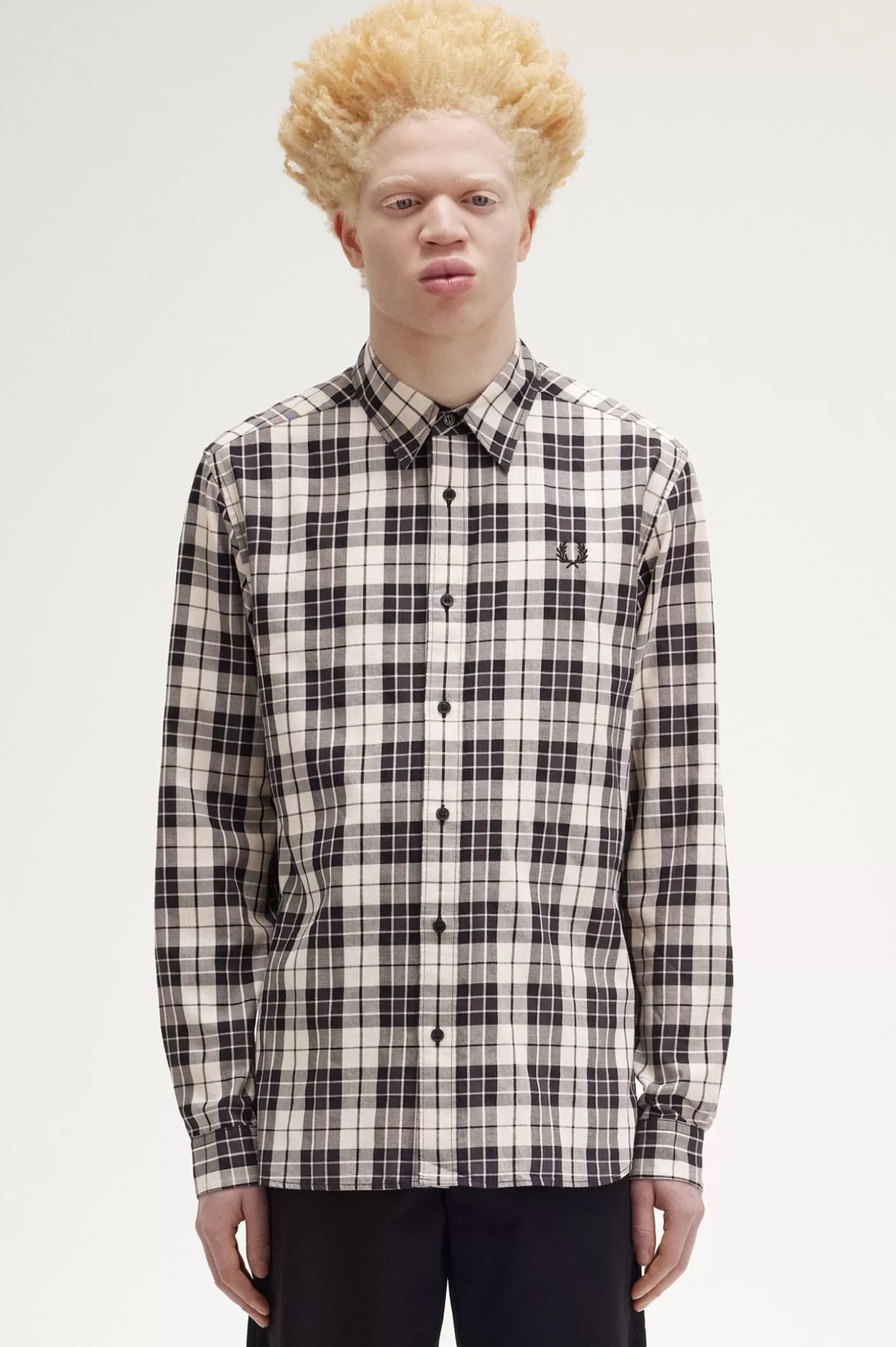 Hemden^Fred Perry Twill-Hemd Mit Schottenkaro Porridge Marl