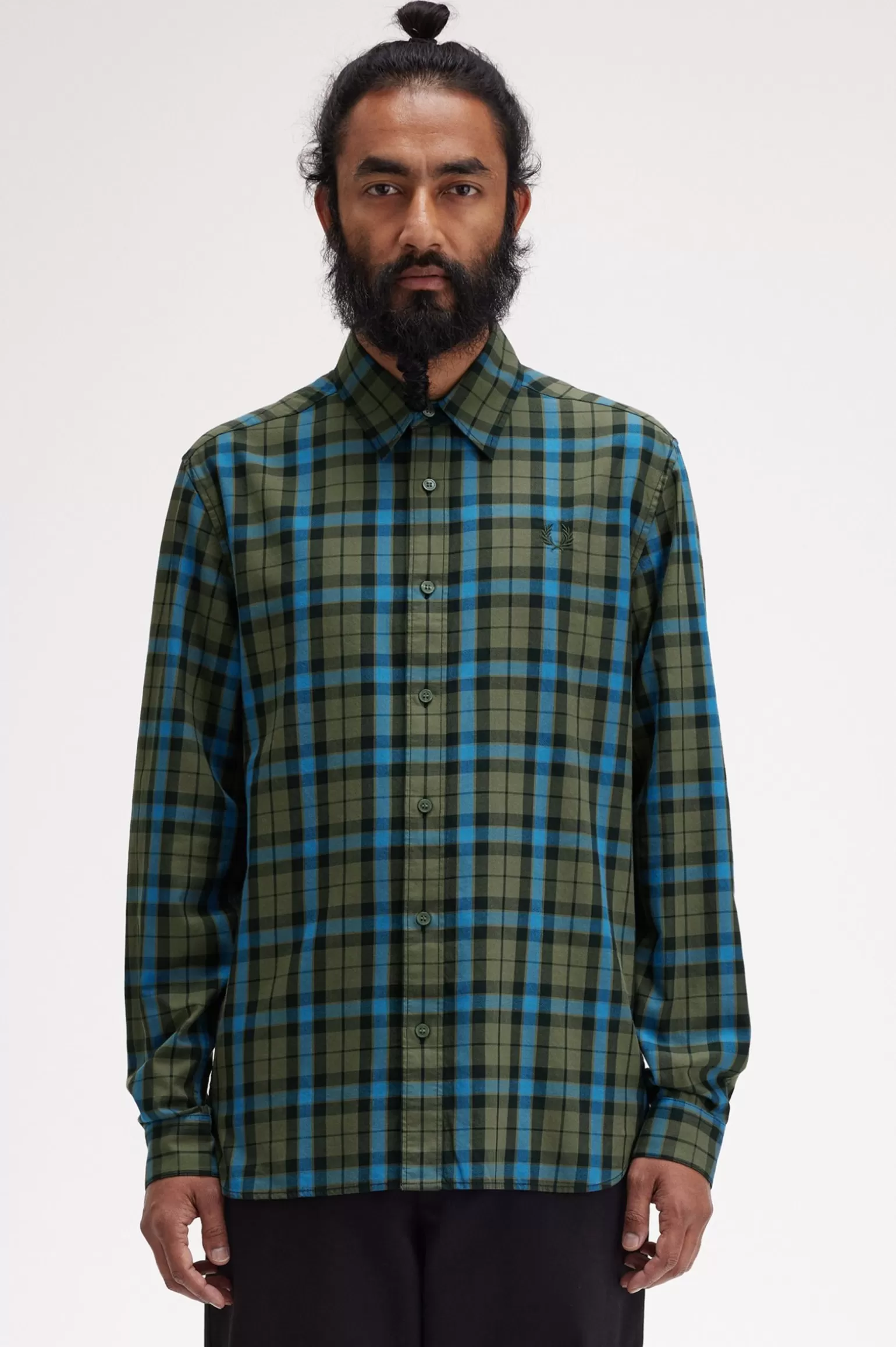 Hemden^Fred Perry Twill-Hemd Mit Schottenkaro Lorbeerkranzgrün