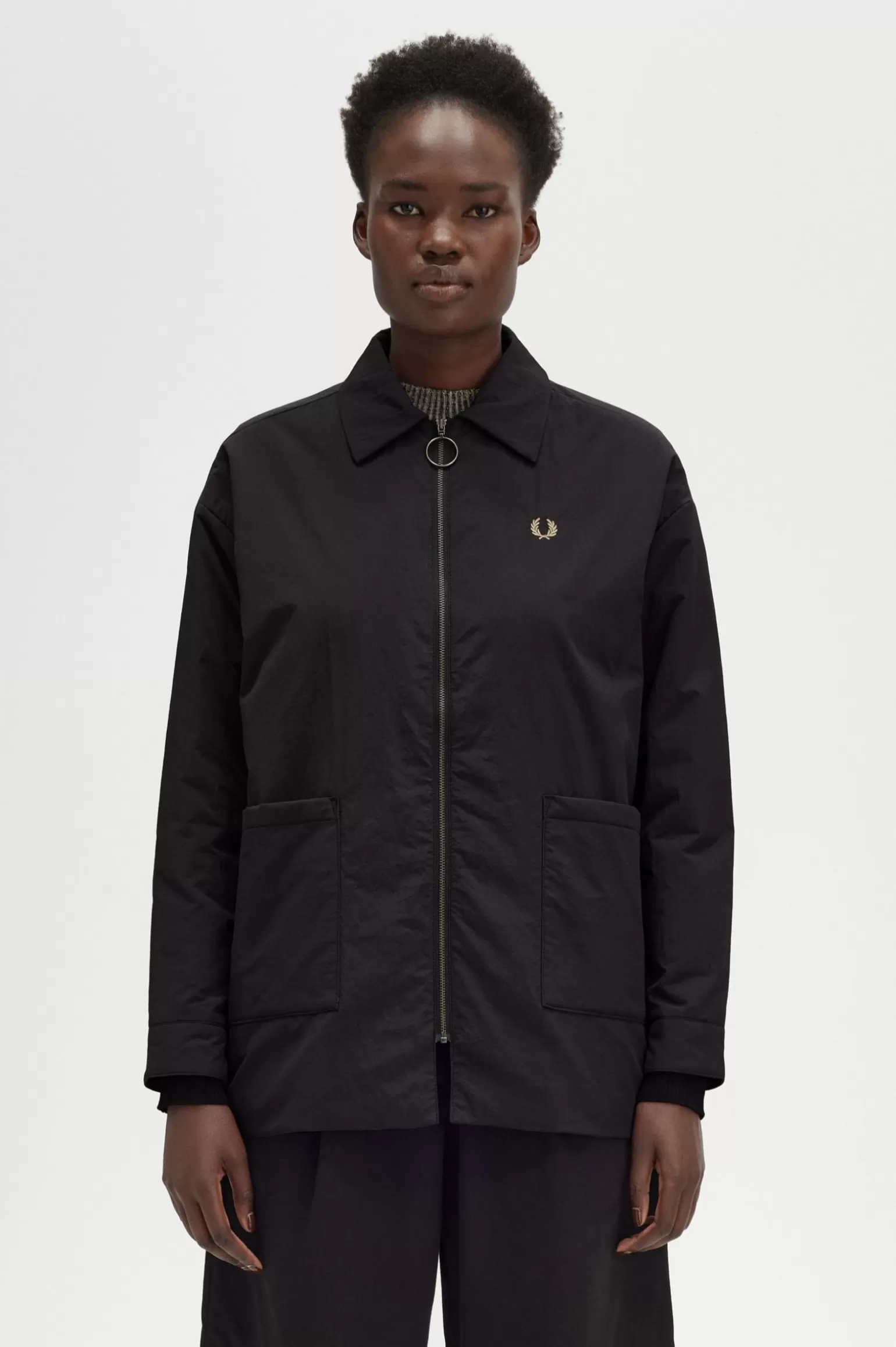 Mäntel und Jacken^Fred Perry Wattierte Hemdjacke Mit Reißverschluss Schwarz